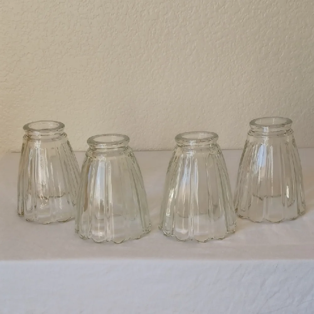 4 PIECE SET Glass Light Shades for Sconce or Ceiling Fan, Clear